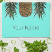 Ananas Retro Veganistisch en Vegetarisch  Fruit Theedoek (Gevouwen)