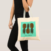 Ananas Retro Veganistisch en Vegetarisch  Fruit Tote Bag (Voorkant (product))