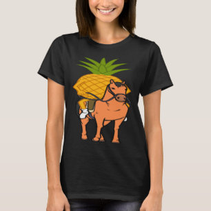 Ananas rijdt op paard ironisch paardrijden fruit t-shirt