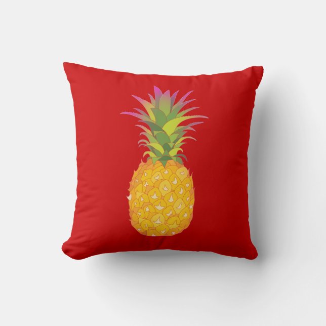 Ananas - Rode tropische piloot Kussen (Voorkant)