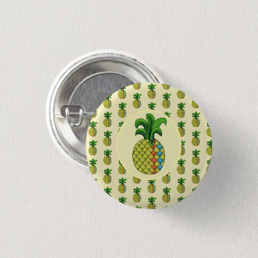 Ananas Ronde Button 3,2 Cm (Voorkant /achterkant)