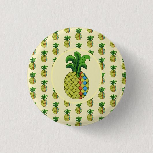 Ananas Ronde Button 3,2 Cm (Voorkant)