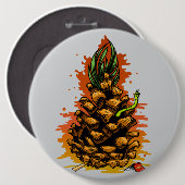 Ananas Ronde Button 6,0 Cm (Voorkant /achterkant)