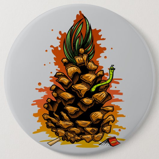 Ananas Ronde Button 6,0 Cm (Voorkant)