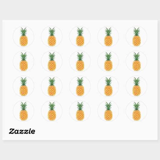 ananas ronde sticker (Vel)