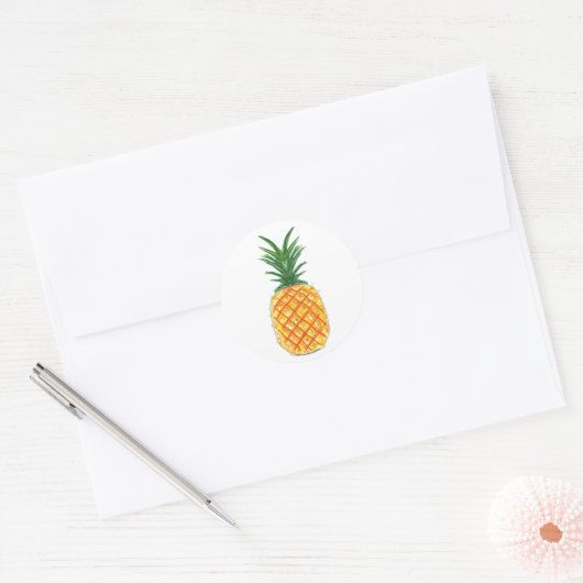 ananas ronde sticker (Envelop)