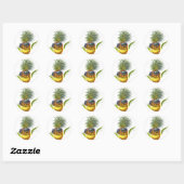 ananas ronde sticker (Vel)