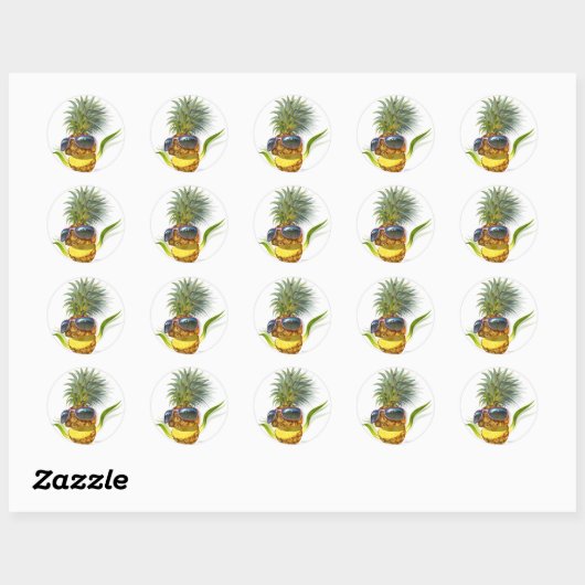 ananas ronde sticker (Vel)