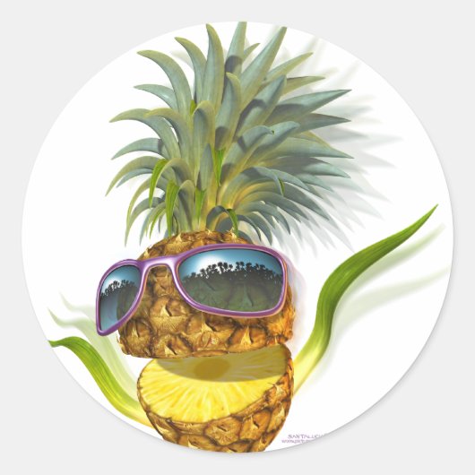 ananas ronde sticker (Voorkant)