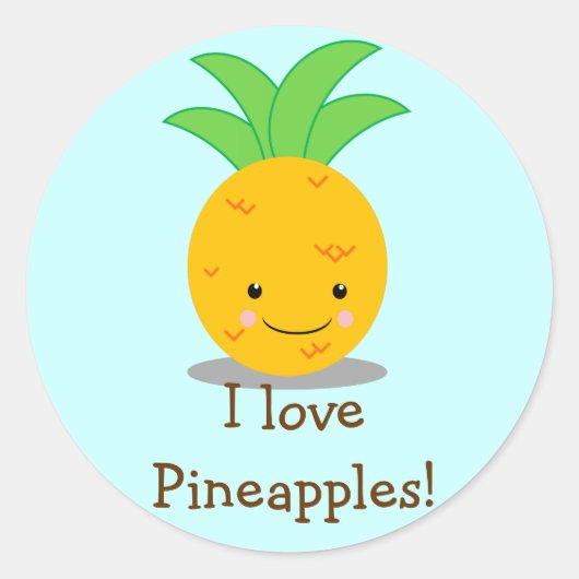 ananas ronde sticker (Voorkant)