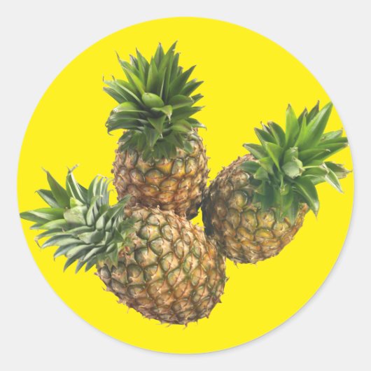 ananas ronde sticker (Voorkant)