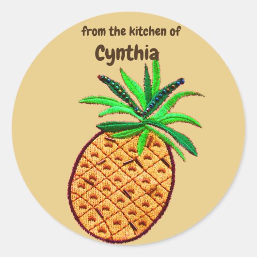 ananas ronde sticker (Voorkant)