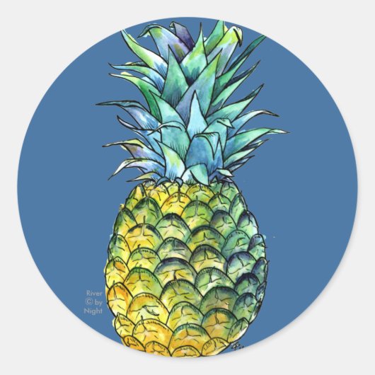 ananas ronde sticker (Voorkant)