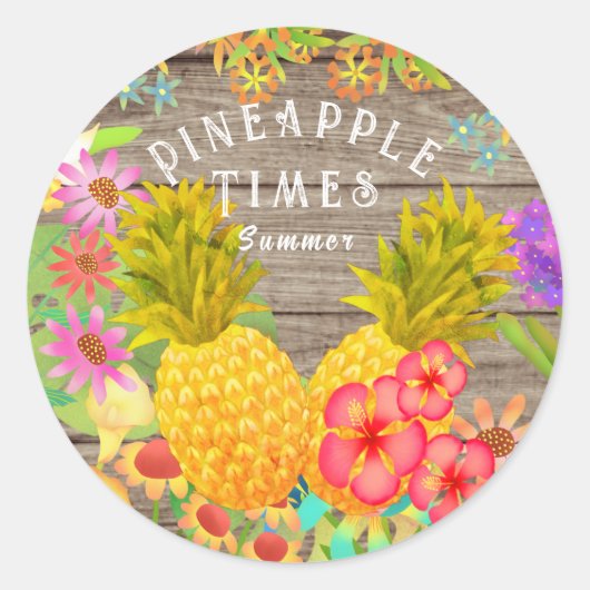 ananas ronde sticker (Voorkant)