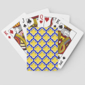 Ananas Royal Blue WhMoroccan Quatrefoil #5DS Pokerkaarten (Achterkant)