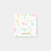 Ananas Roze en Gele Aangepaste Naam Post-it® Notes (Voorkant)