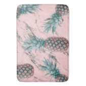 Ananas & Roze Marmer Draai Modern Tropisch Chic Badmat (Voorkant Verticaal)