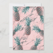 Ananas & Roze Marmer Draai Moderne Bruidsdouche Kaart (Achterkant)