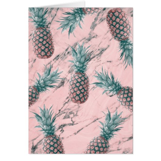 Ananas Roze Marmer Werveling Modern Dankjewel Vouw (Voorkant)
