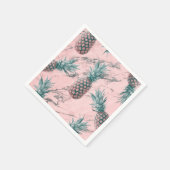 Ananas Roze Marmer Werveling Modern Feest Servet (Hoek)