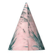 Ananas Roze Marmer Werveling Modern Tropisch Feest Feesthoedjes (Achterkant)