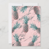 Ananas & Roze Marmeren Wervel Modern Baby shower Kaart (Achterkant)