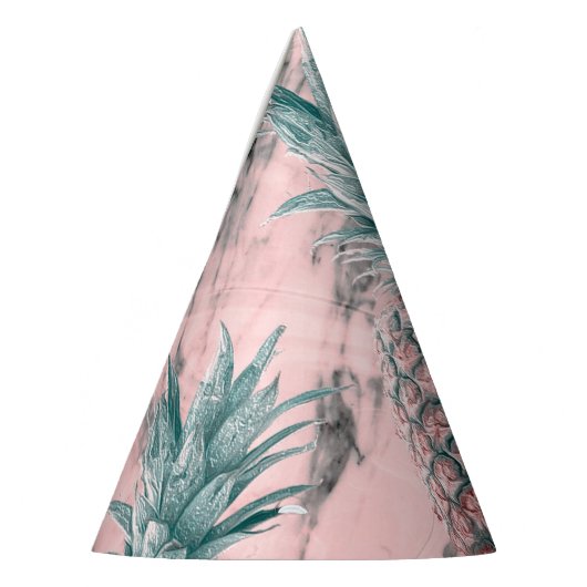 Ananas roze marmeren werveling moderne tropische p feesthoedjes (Links)