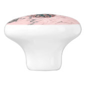 Ananas Roze Marmeren Werveltje Modern Girly Trendy Keramische Knop (Zijkant)