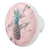 Ananas Roze Marmeren Werveltje Modern Girly Trendy Keramische Knop (Rechts)