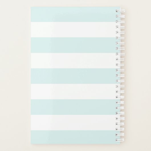 Ananas Rozen Bouquet Pink Turquoise Stripes Planner (Achterkant)
