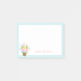 Ananas Rozen Bouquet Pink Yellow 3x4 Post-it® Notes