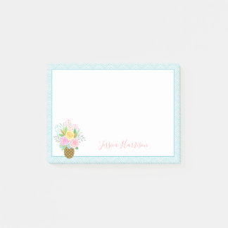 Ananas Rozen Bouquet Pink Yellow 3x4 Post-it® Notes