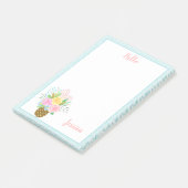 Ananas Rozen Bouquet Pink Yellow Blue 4x6 Post-it® Notes (Schuin)