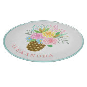 Ananas Rozen Bouquet Roze Geel Snijplank (Hoek)