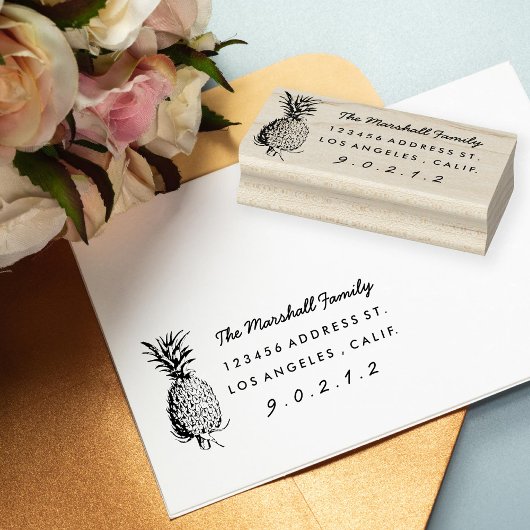  ananas Rubber Return Address Stamp Rubberstempel