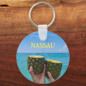 Ananas rum, jouw naam, Nassau, Bahama's Sleutelhanger (Voorkant)