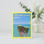 Ananas rum punch op het strand, Bahama's Briefkaart (Staand voorkant)