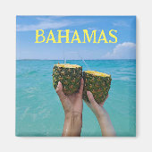 Ananas rum punch op het strand, Bahama's Magneet (Voorkant)