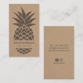Ananas Rustic Kraft Visitekaartje (Voorkant / Achterkant)