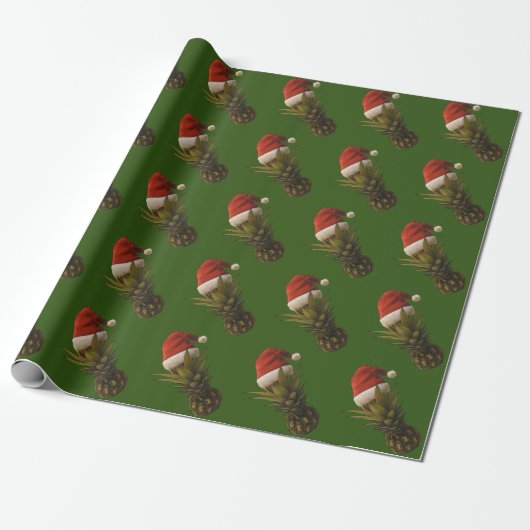 Ananas Santa Hawaiian Mele Kalikima Geschenkverpak Cadeaupapier (Uitgerold)