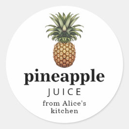 Ananas-sap bliklabel ronde sticker