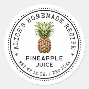 Ananas-sap bliklabel vintage stijl ronde sticker