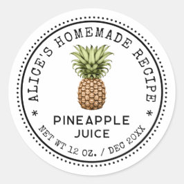 Ananas-sap inblikken label vintage stijl