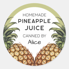 Ananas-sap zelfgemaakte preserveur label