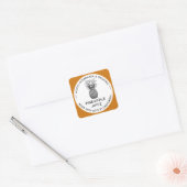 Ananas-saplabel in zwart-wit vierkante sticker (Envelop)