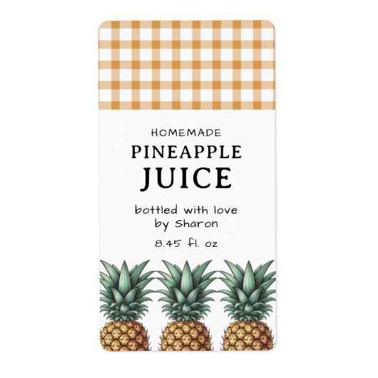 Ananas Sappen Etiket (Voorkant)