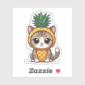 Ananas schattige kat sticker (Vel)