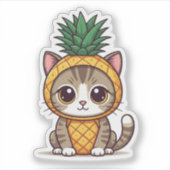 Ananas schattige kat sticker (Voorkant)