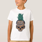 Ananas schedel met hoofdtelefoon t-shirt (Voorkant)