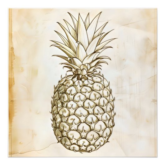 Ananas schets foto afdruk (Voorkant)